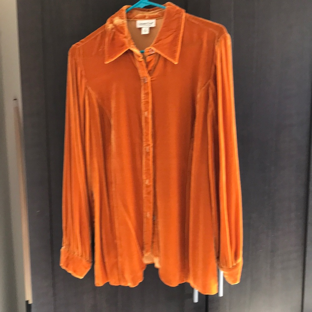 Long sleeve velvet shirt
